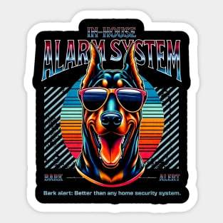 Bark Alert Doberman Dog Sticker